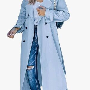 Women's Light Blue Trench Coat